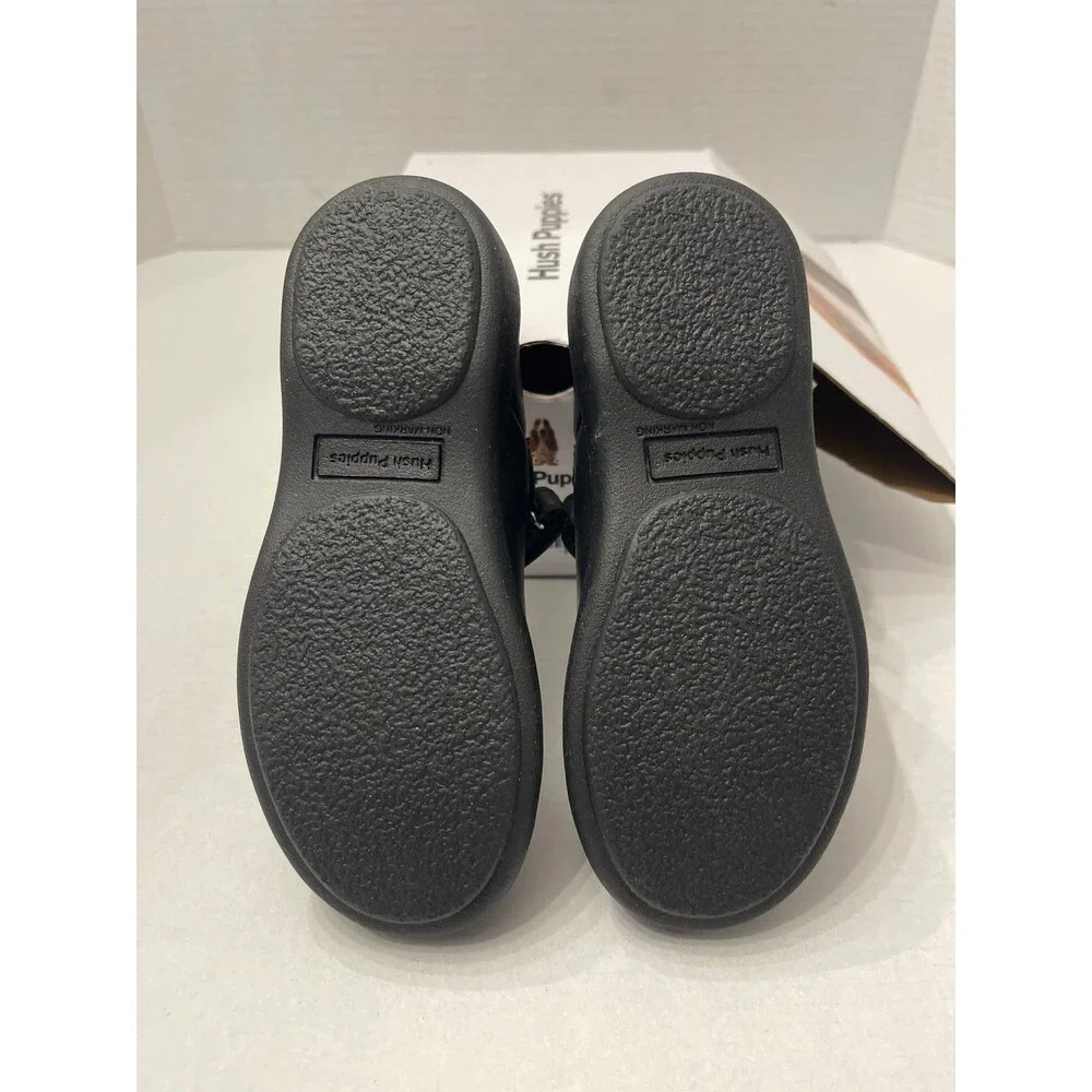 Hush Puppies Kids Lexi Shoes Black Leather Size 9.5 New In Box